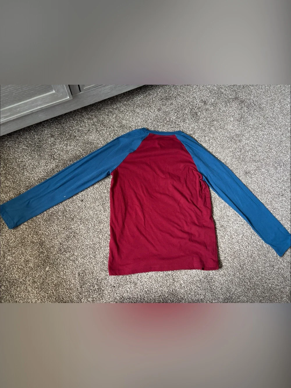 jumping beans Maroon Body with Blue Raglan Long Sleeve Tee